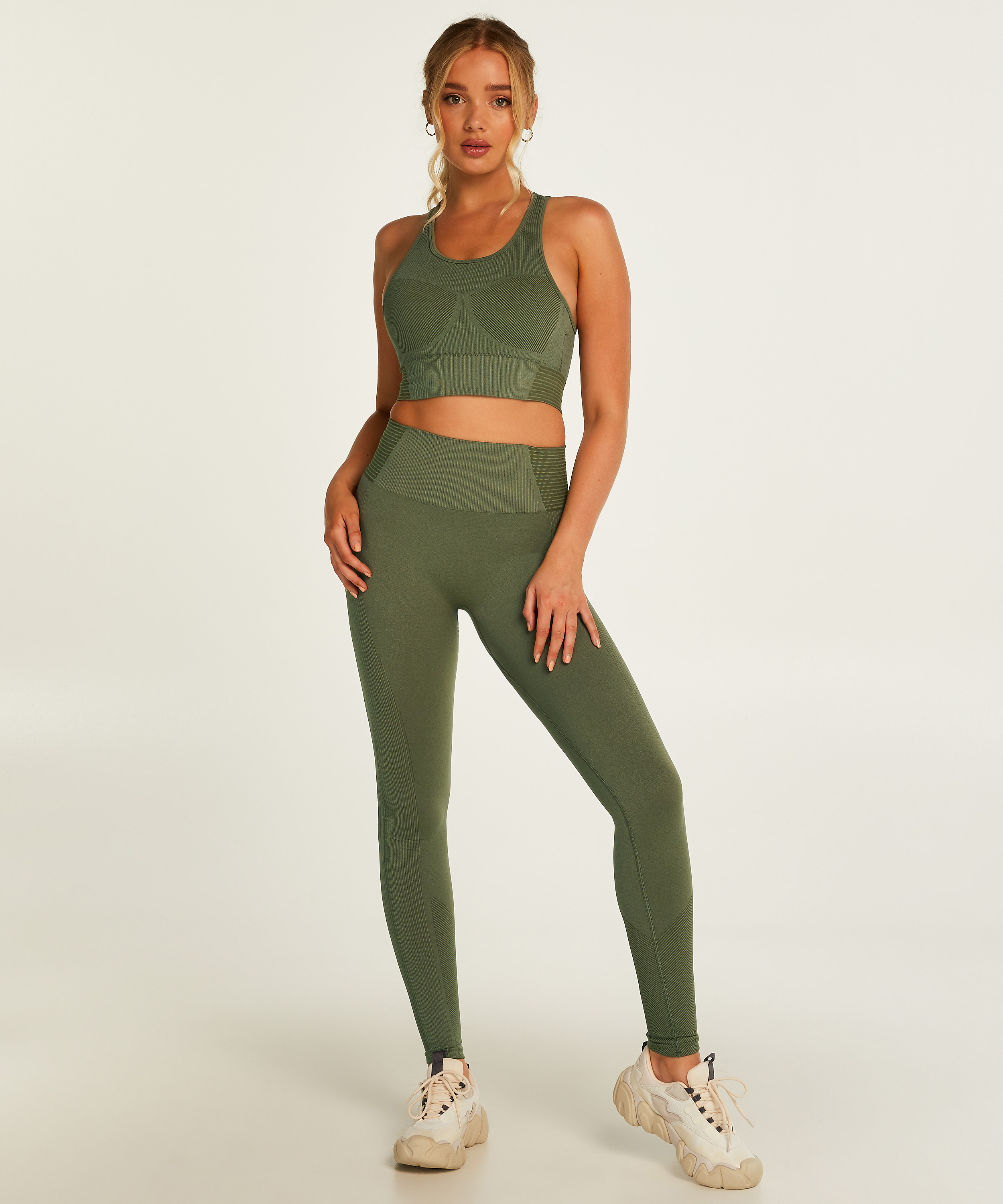 HKMX High Waisted Seamless Sports Legging, Green, main