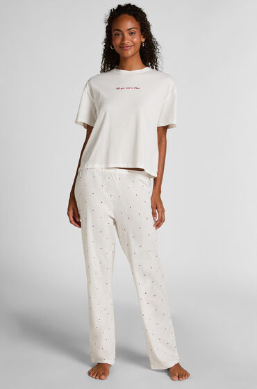 Hunkemöller Pyjama Set Cotton Print White