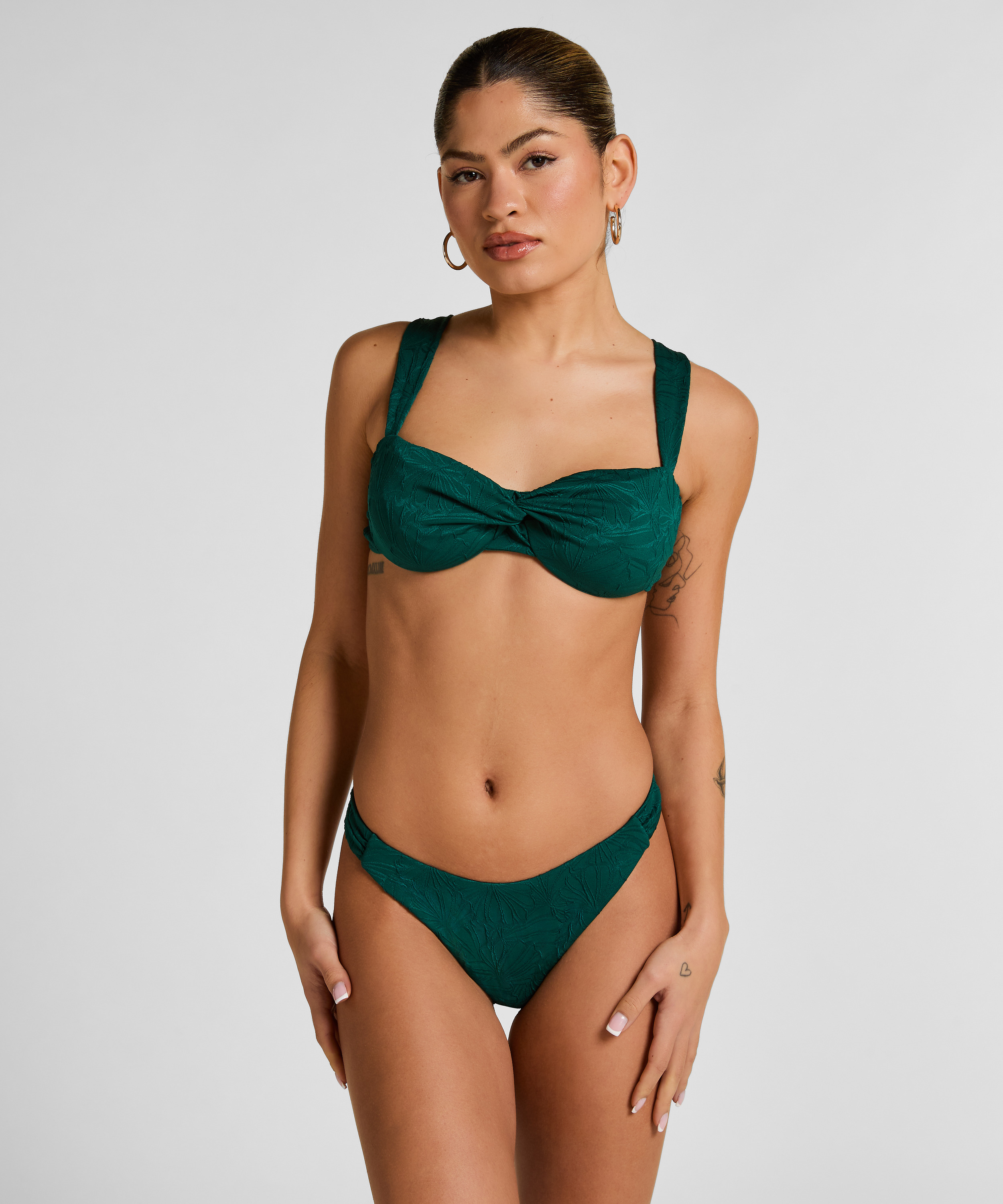 Azua Highleg Bikini Bottom, Green, main