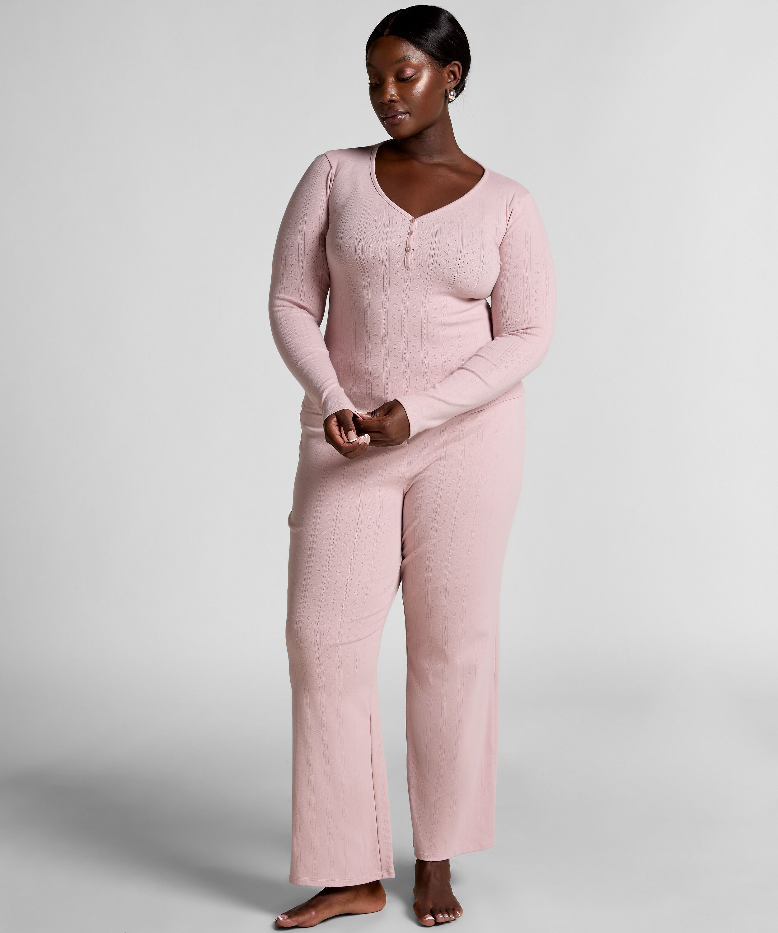Pointelle Pyjama Pants, Pink