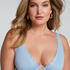 Scallop Non-Padded Underwired Bikini Top, Blue