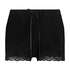 Velvet lace shorts, Black