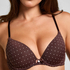 Plunge Padded Underwired Bra, Brown