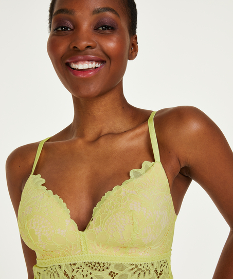 Shiloh Padded Longline Non-Underwired Bra, Yellow