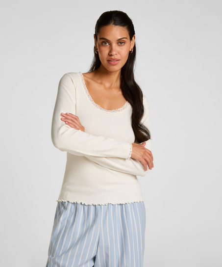 Top Jersey Lace, White
