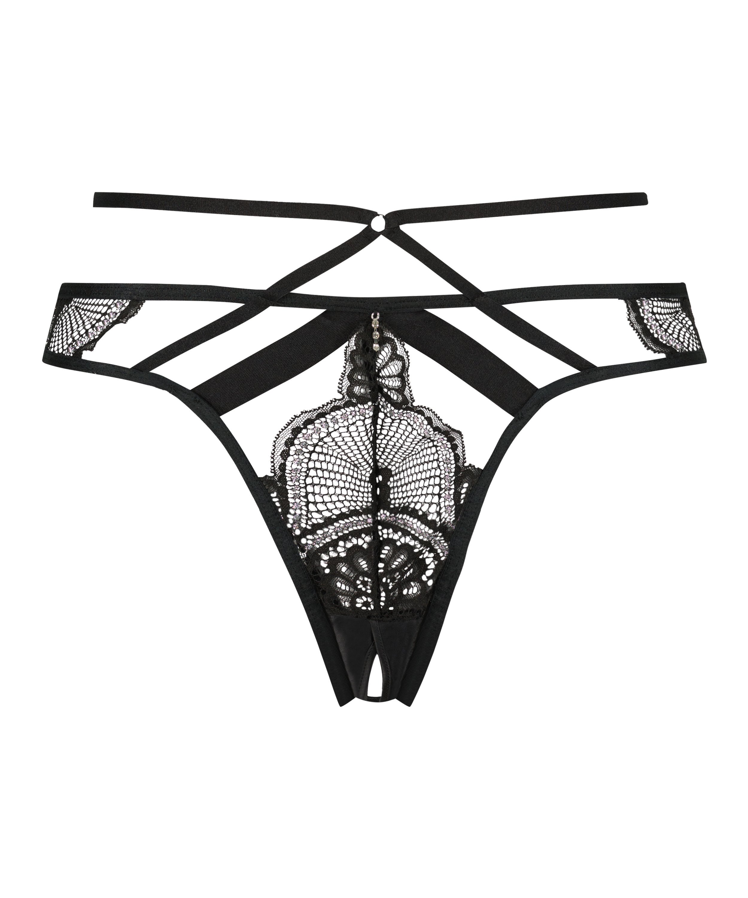 Lyra Open Crotch Brazilian, Black, main