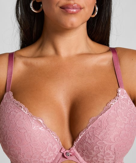 Marine Padded Push-Up Underwired Bra, Pink