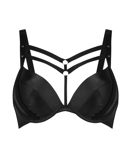 Shadow padded push-up underwired bra, Black