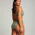 Scallop Padded Underwired Bikini Top, Green