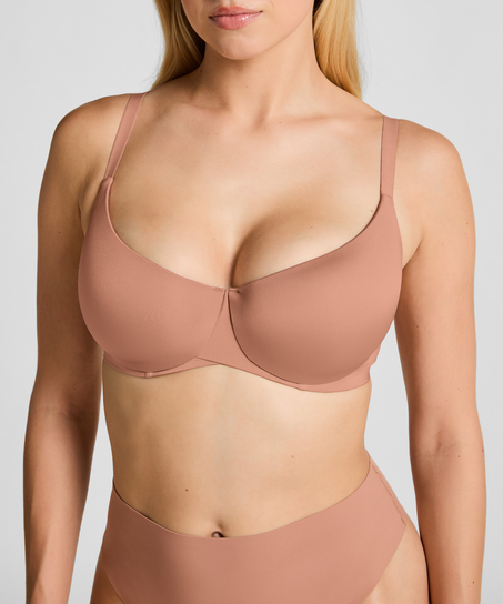 Smooth Padded Underwired Bra, Brown