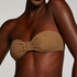 Goldie Shimmer Bandeau Bikini Top, Yellow