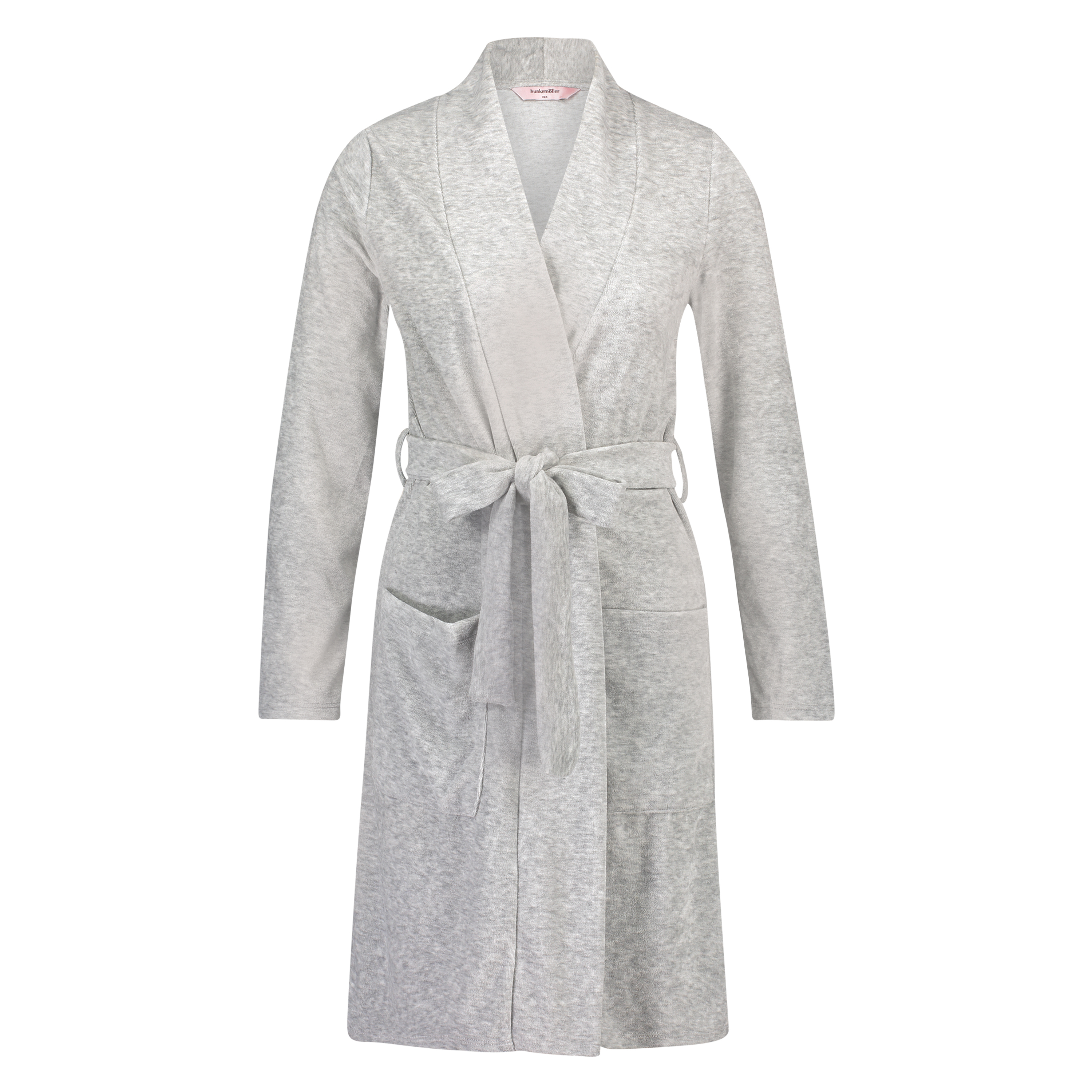 Jersey Velvet Robe, Gray, main