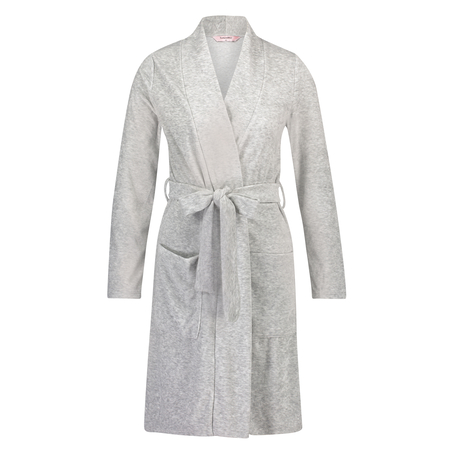 Jersey Velvet Robe, Gray