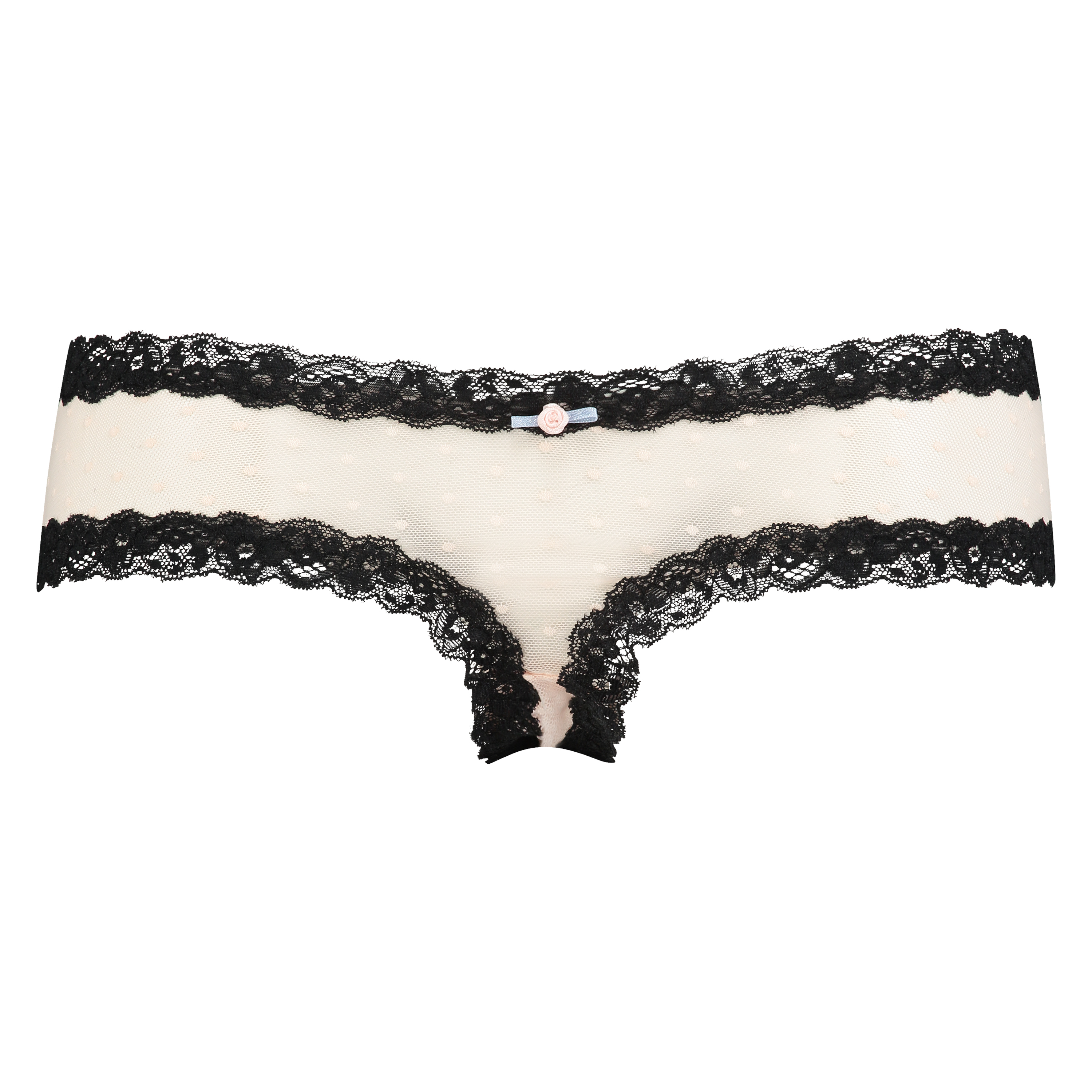 V-shaped Brazilian knickers mesh, Black, main