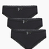 3-pack Georgia Cotton Brazilian shorts, Black