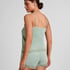 Velours Lace Cami Top, Green