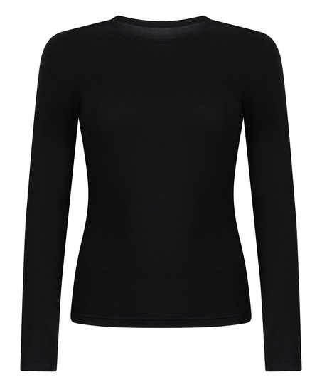 Longsleeved Shirt from Soft Cotton, Black