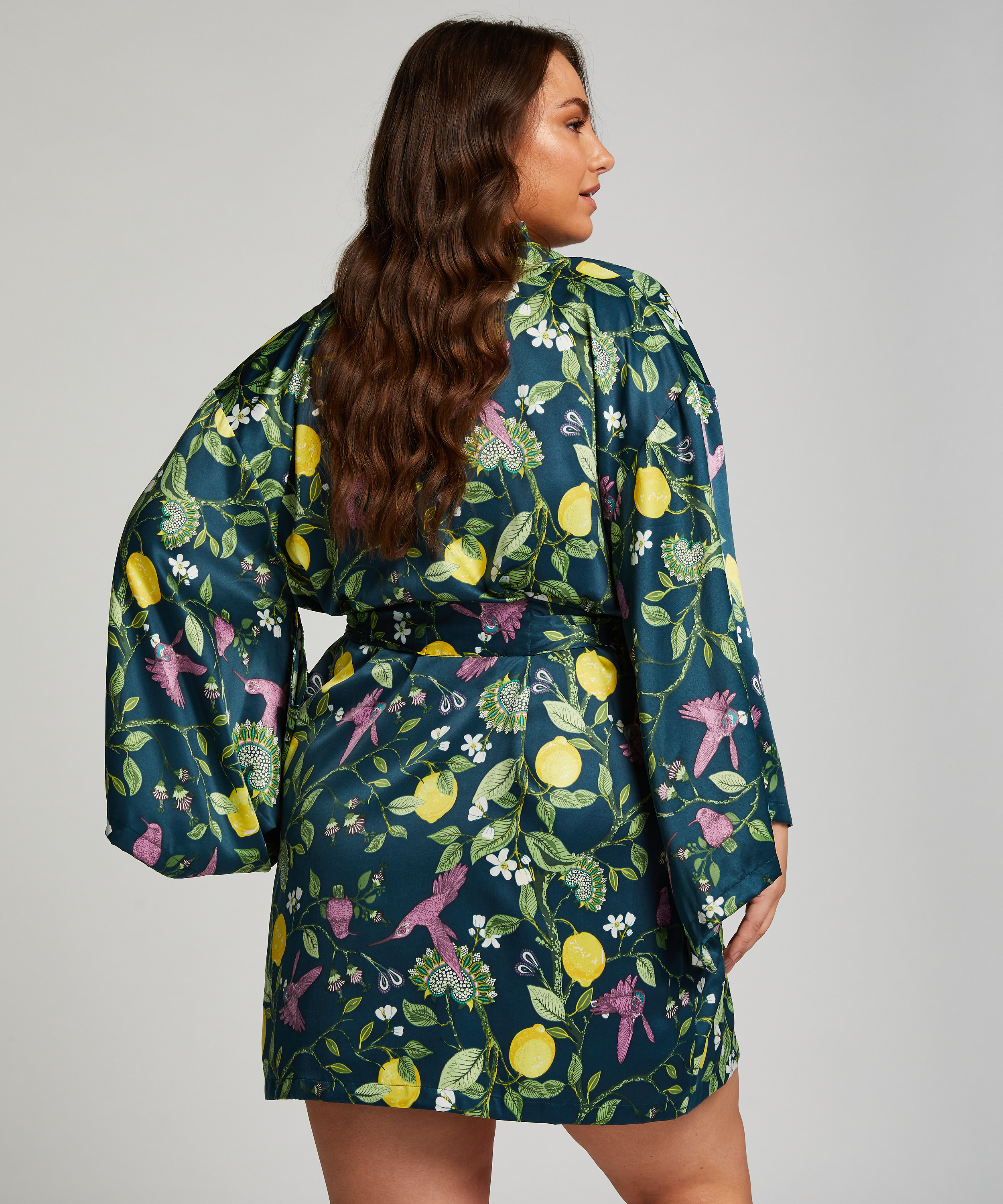 Satin Kimono, Blue, main