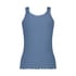 Ribbed Lace Singlet, Blue
