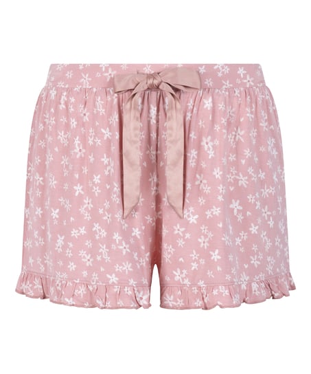 Jersey Ruffled Shorts, Pink