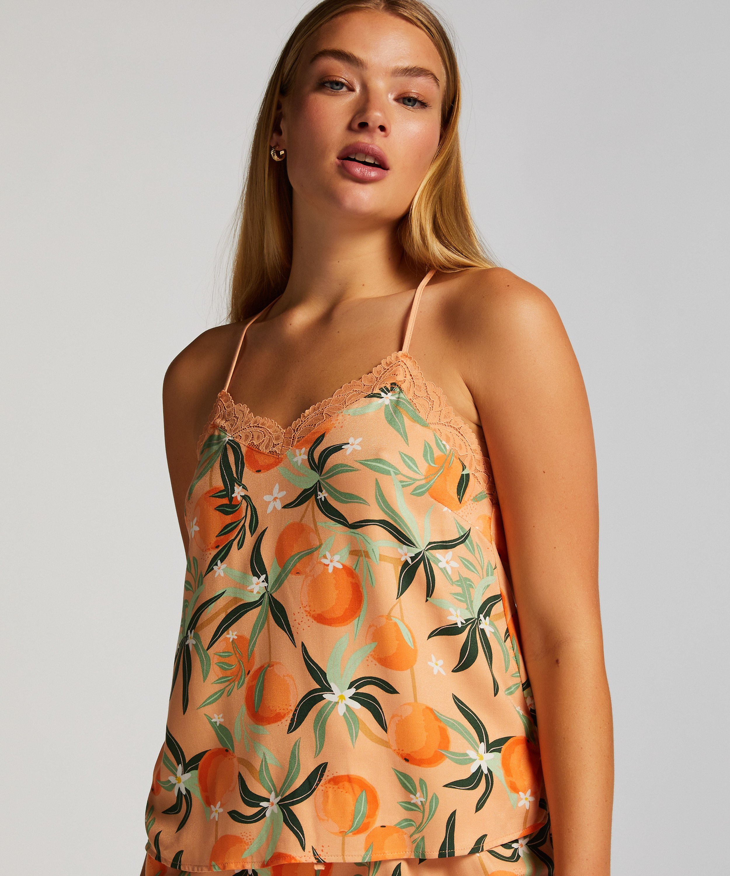 Woven Lace Cami Top, Pink, main