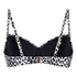Padded Underwired Bikini Top Leopard, Black