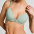 Plunge Padded Underwired Bra, Green