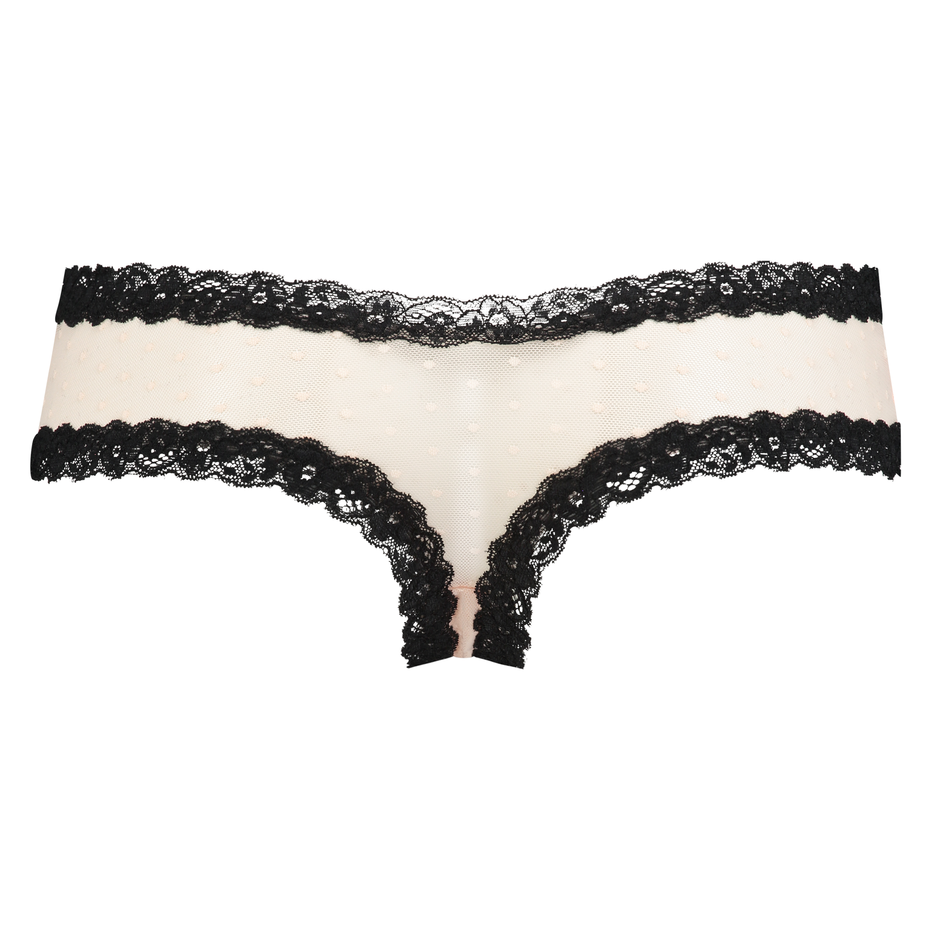 V-shaped Brazilian knickers mesh, Black, main