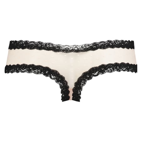 V-shaped Brazilian knickers mesh, Black