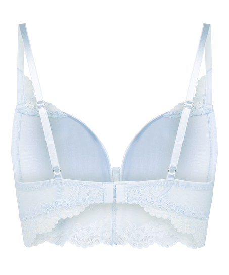 Laila Padded Underwired Longline Bra, Blue