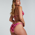 Floral High-Leg Bikini Bottoms, Pink