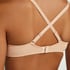 Satin Fleece Non-Padded Underwired Bra, Beige