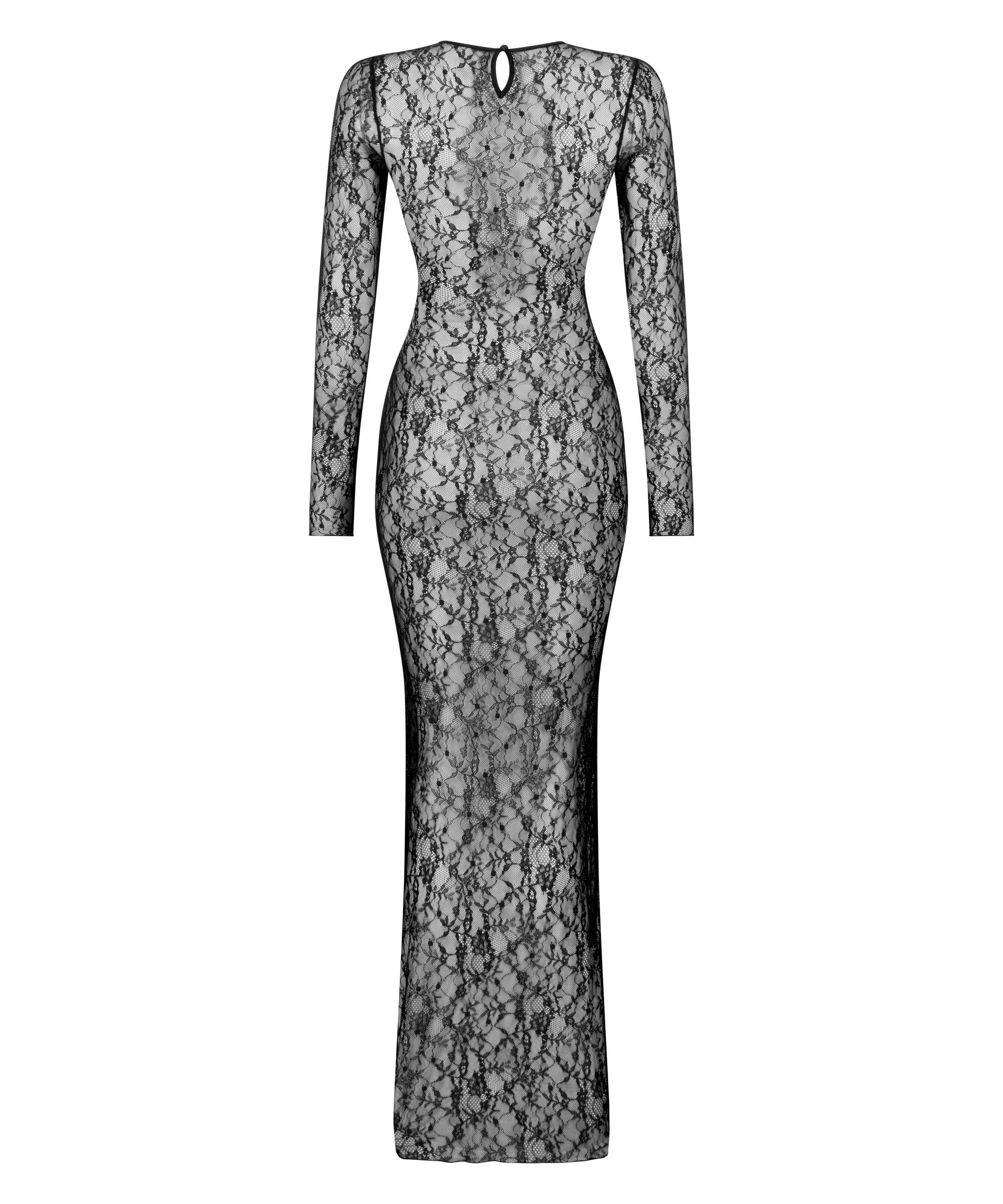 Lace Slip dress, Black, main