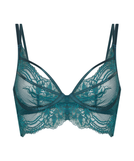 Raquel Non-Padded Longline Underwired Bra, Blue