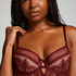 Malika padded longline underwired bra, Red