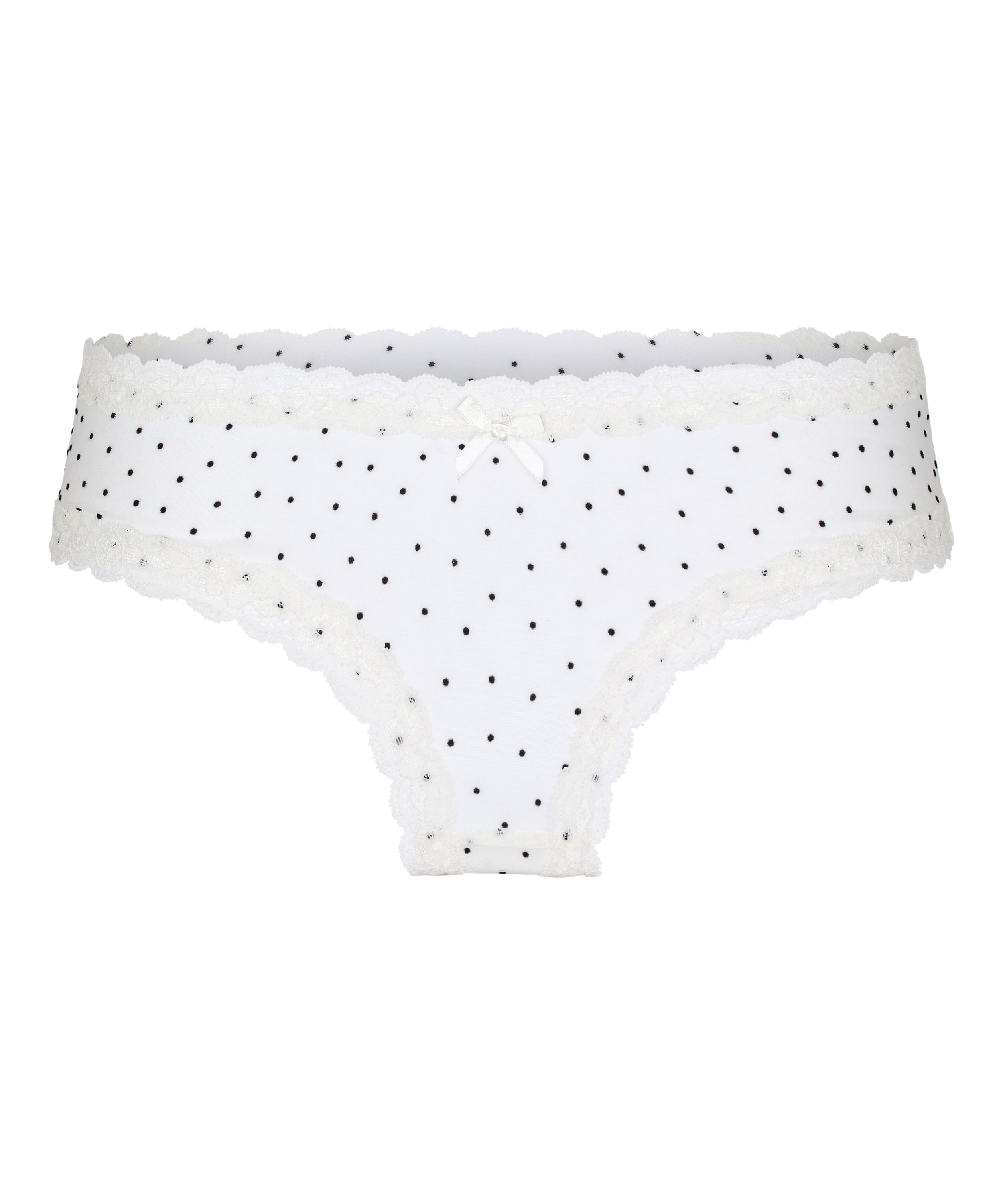 V-shaped Brazilian knickers mesh, White, main