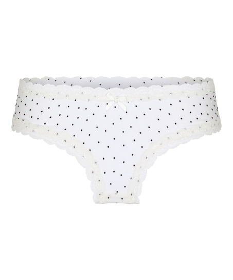 V-shaped Brazilian knickers mesh, White