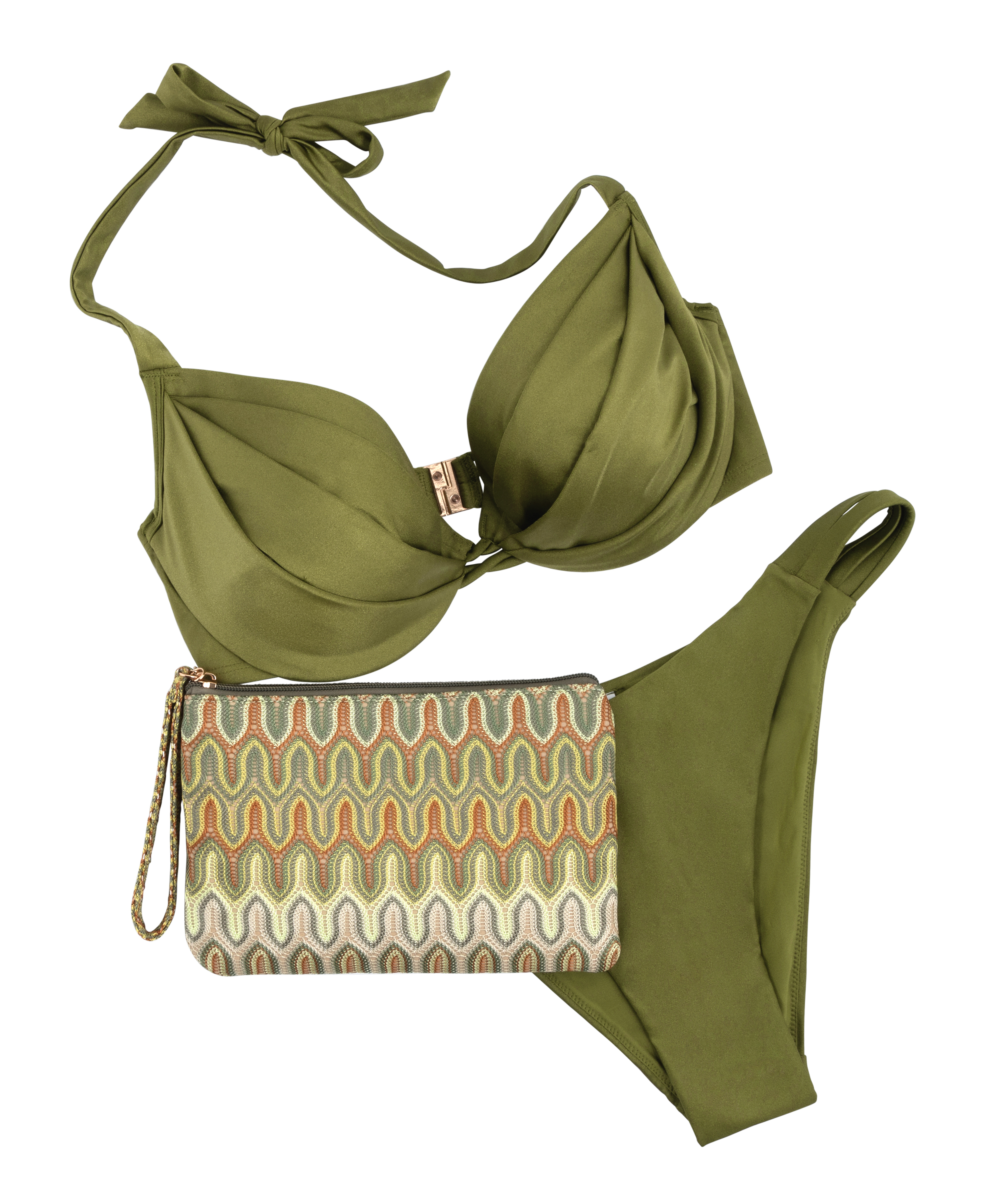 Cali Bikini Clutch, Green, main