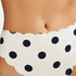 Scallop high-cut bikini bottoms, White