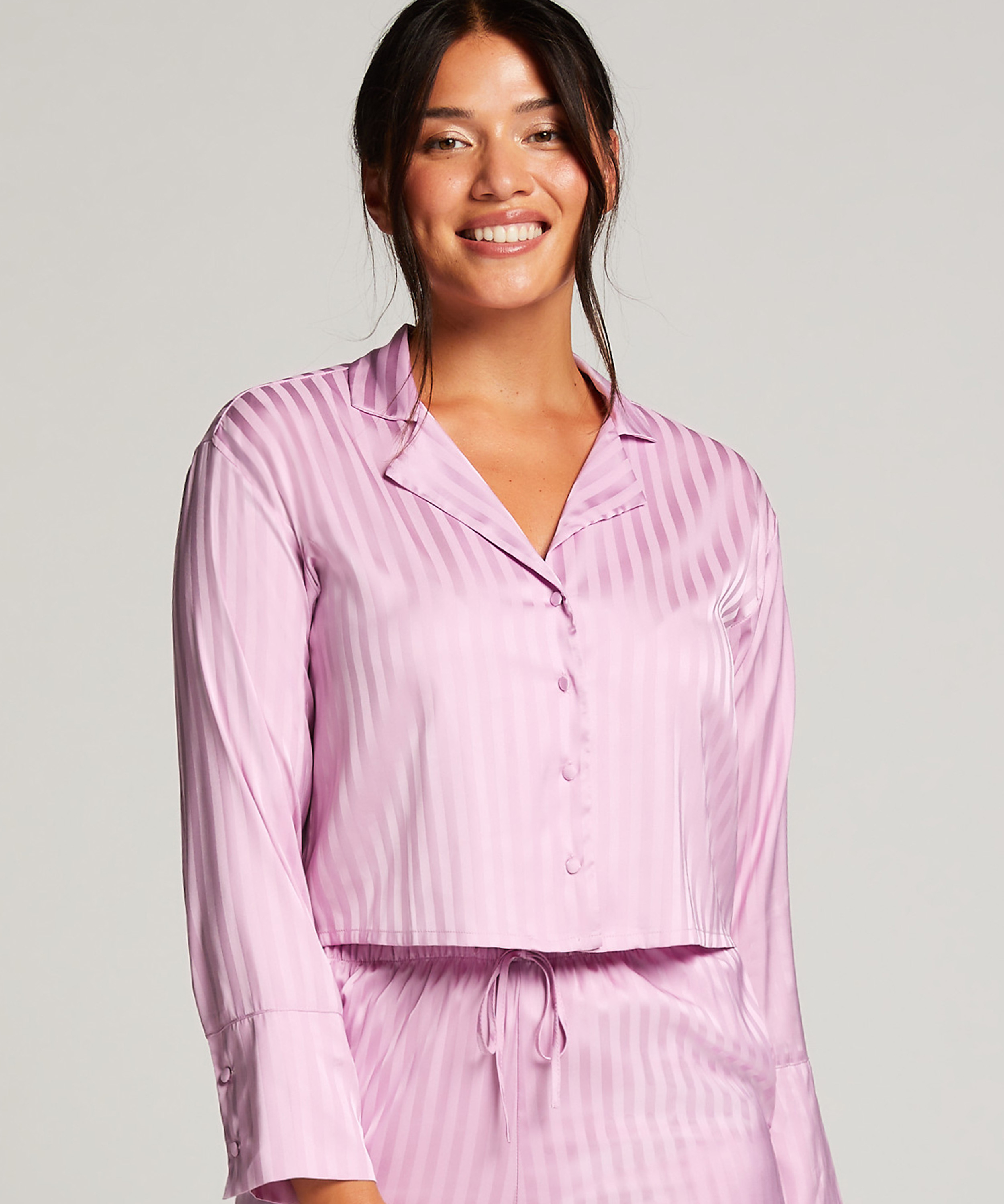 Satin Long-Sleeved Jacket, Purple, main