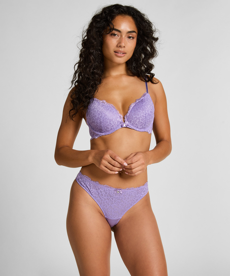 Marine Padded Push-Up Underwired Bra, Purple
