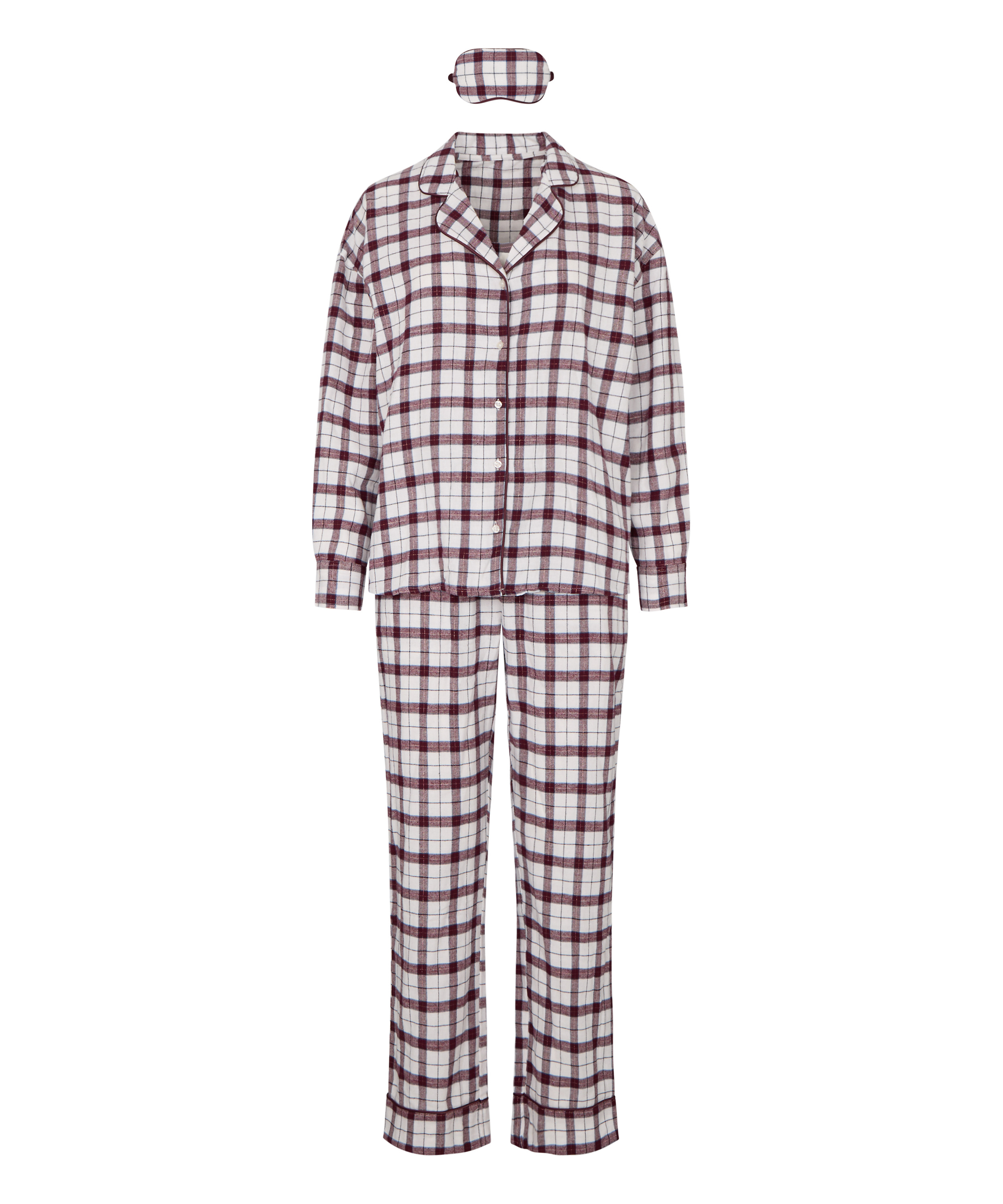 Pyjama Set with Eyemask, White, main