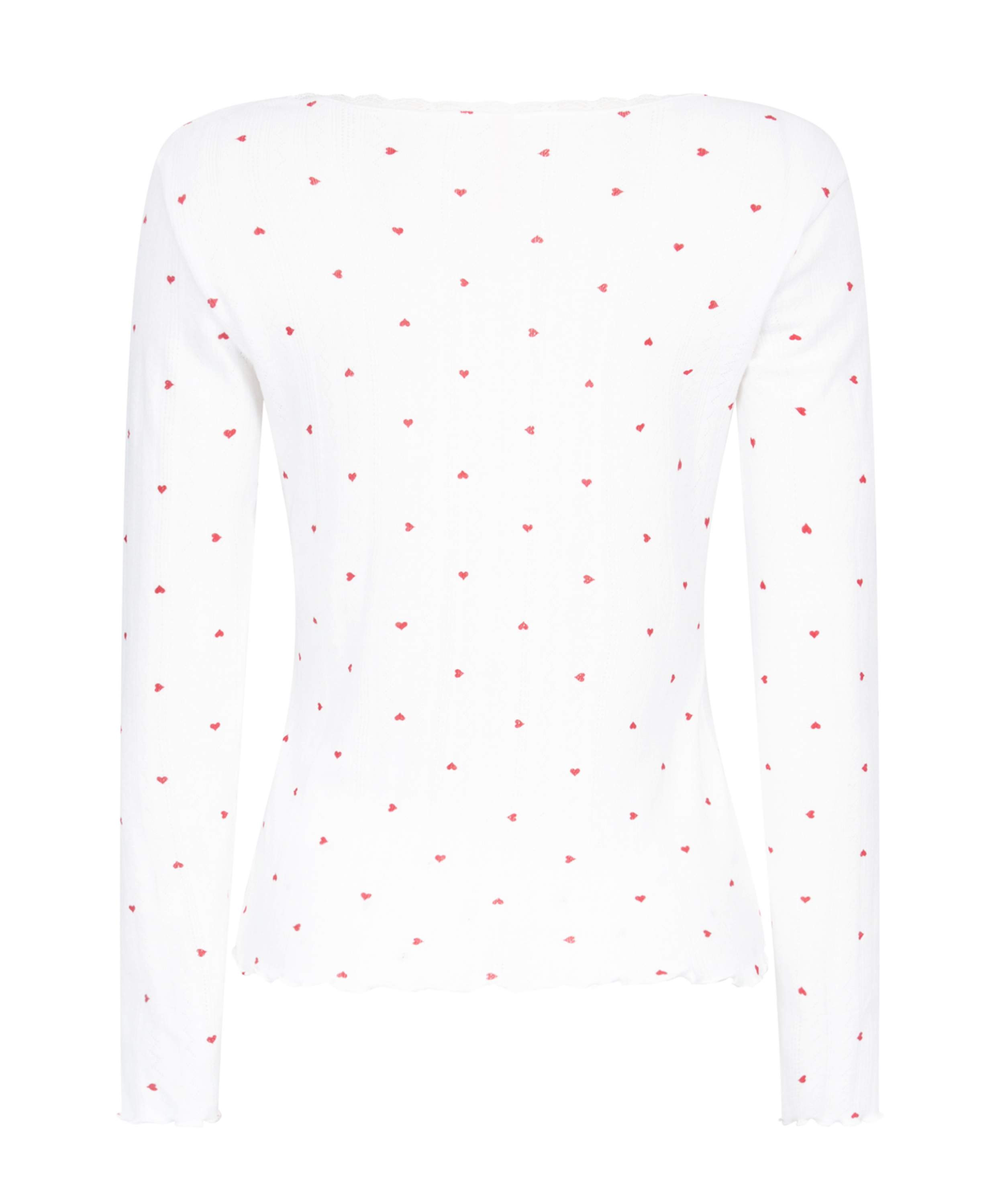 Pointelle Pyjama Top, White, main