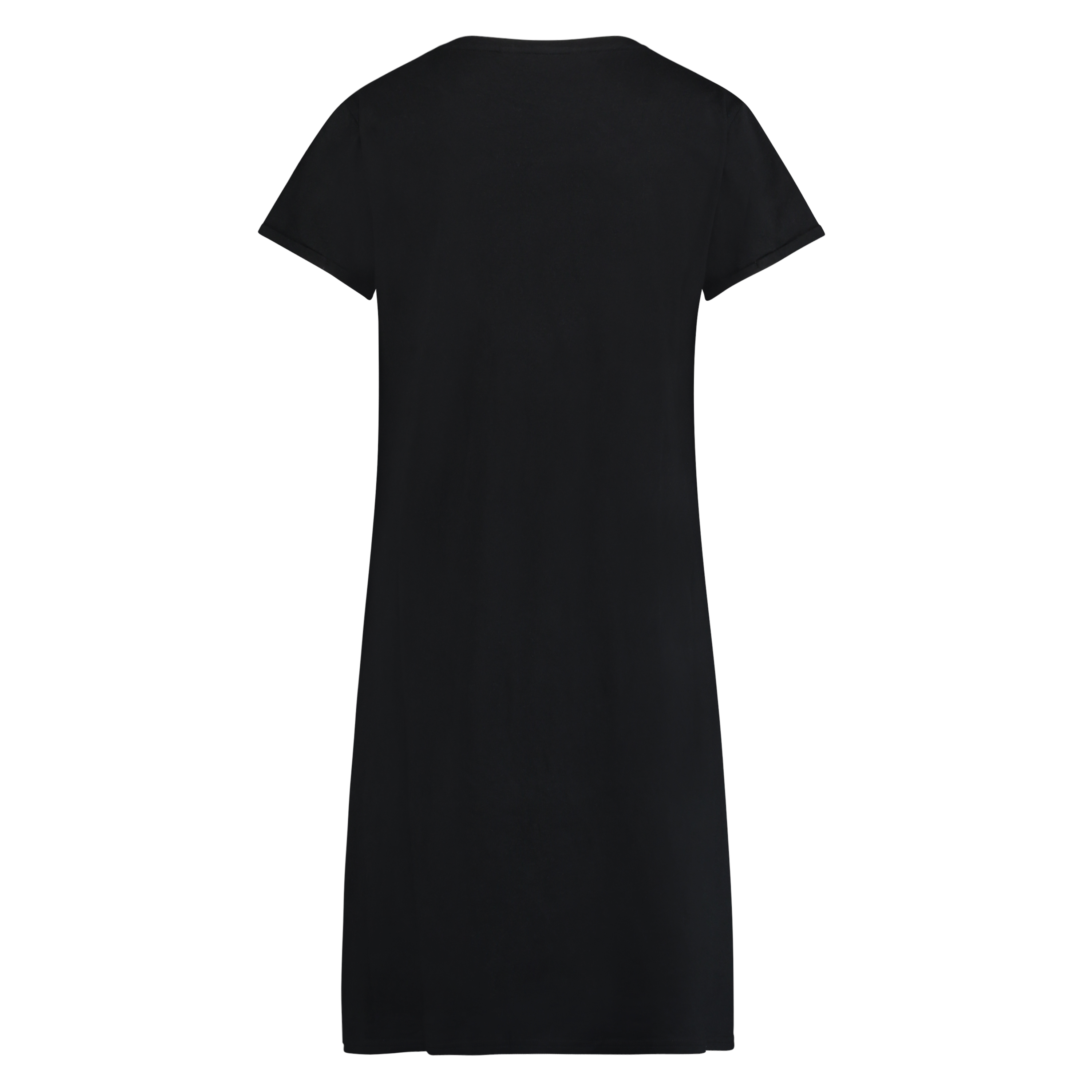 Round Neck Nightshirt, Black, main