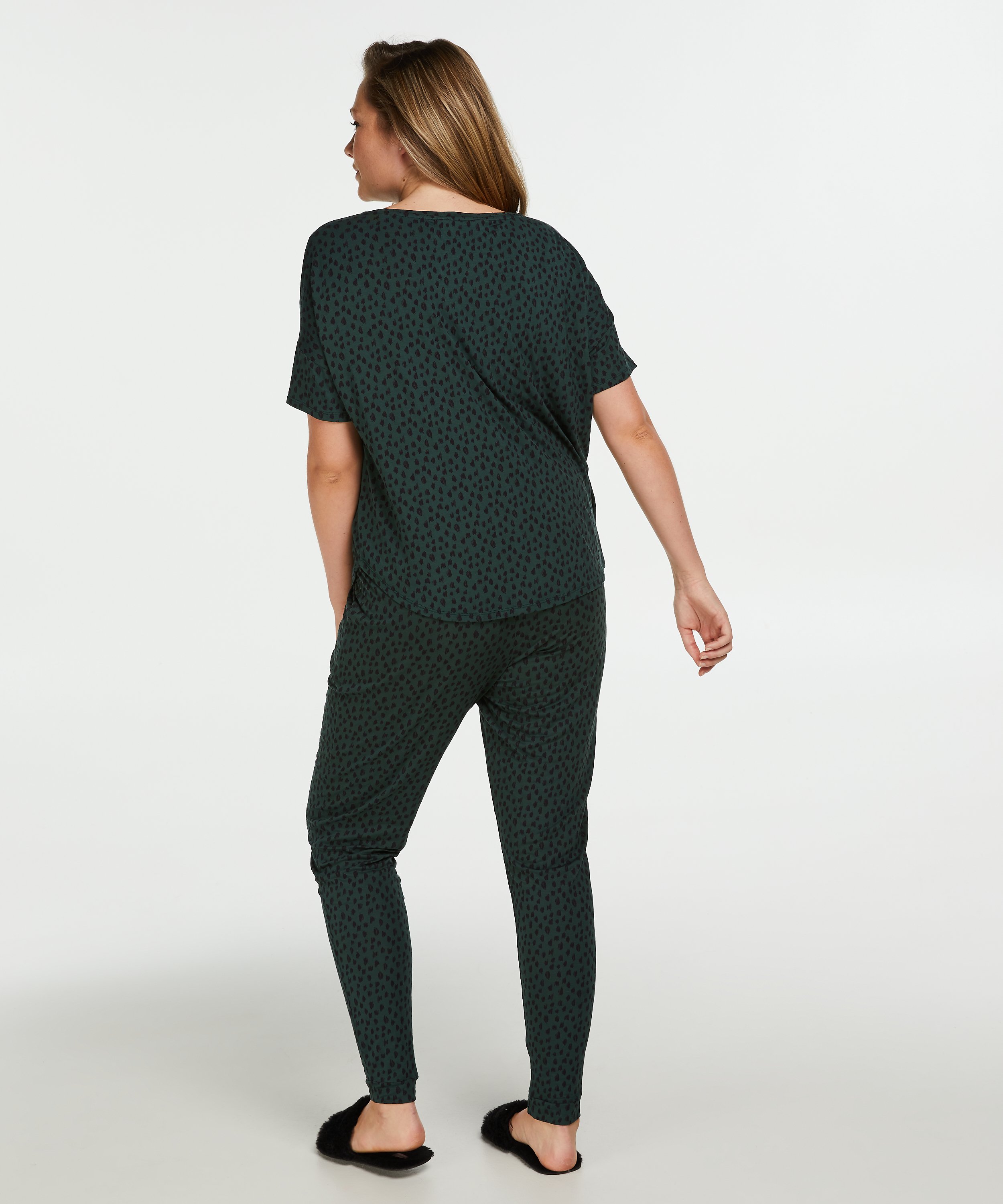 Loose-fitting Pajama Pants, Green, main