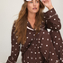 Pyjama Set Poplin Ruffle, Brown
