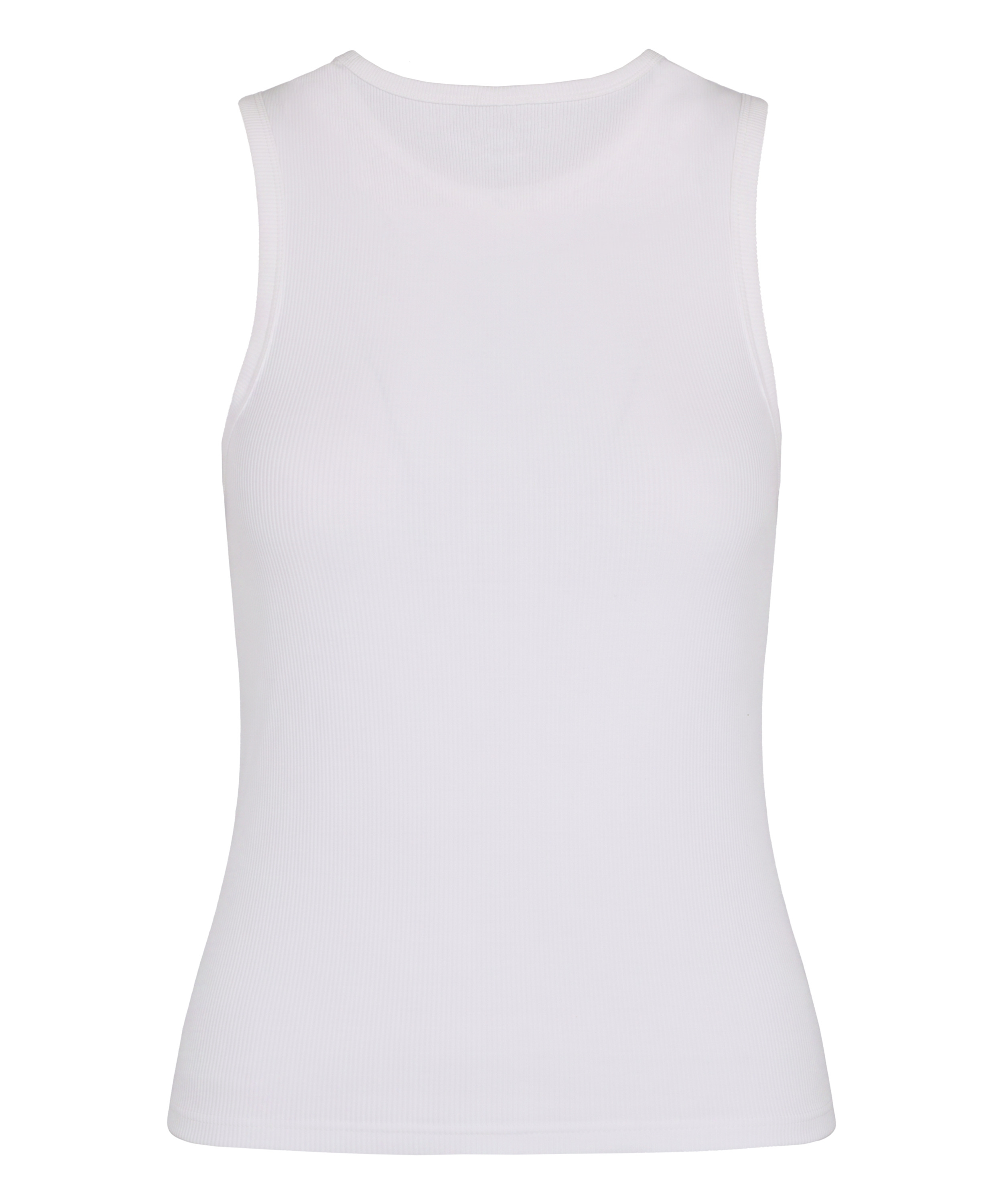 Singlet tanktop cotton rib, White, main