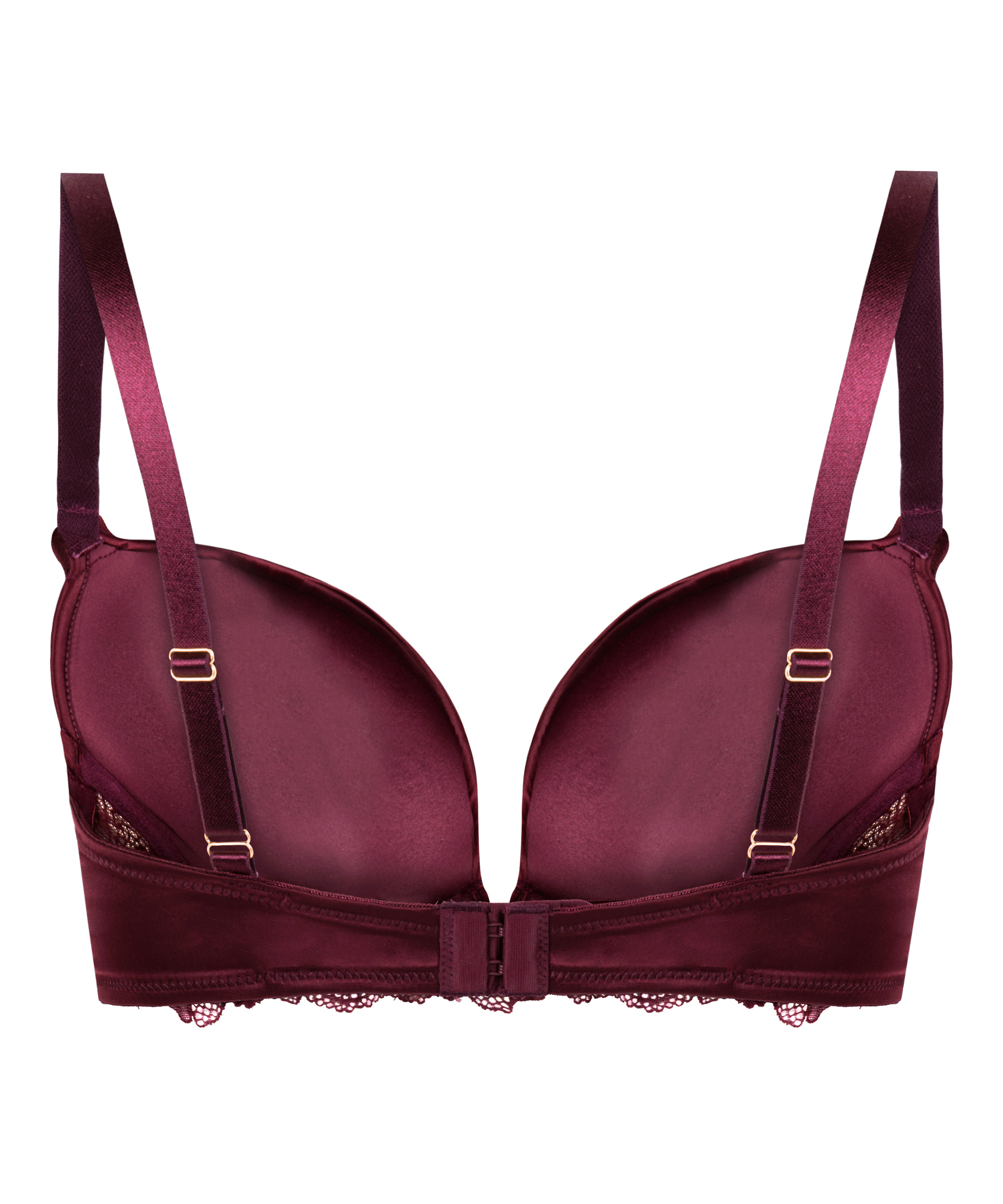 Avela Padded Underwired Longline Push-Up Bra, Red, main
