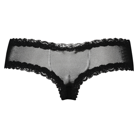 V-shaped Brazilian knickers mesh, Black