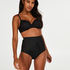 Sculpting scallop high waisted thong - Level 3, Black